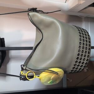 Coach Rare Bleecker Grommets Mini Duffel Leather Army Green